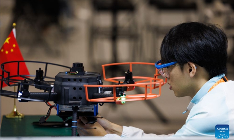 A contestant participates in the unmanned aerial systems event during the 48th WorldSkills Competition in Shanghai, east China, Sept. 25, 2026.
The 48th WorldSkills Competition is held in Shanghai from September 22 to 27.
Various events in the competition are related to the maintenance of equipment and facilities in the air, on land and on rails. (Xinhua/Jin Liwang)