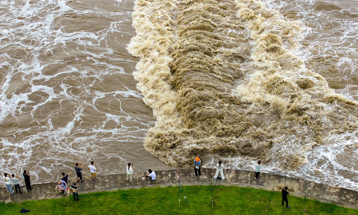 Qiantang River tidal bore Photo: VCG