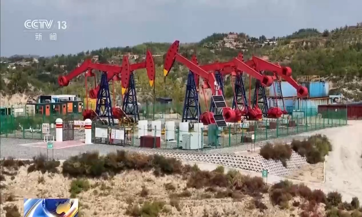 A land block in North China's Shanxi Province adds more than 100 billion cubic meters of proven reserves of coalbed methane. Photo: Screenshot from China Media Group