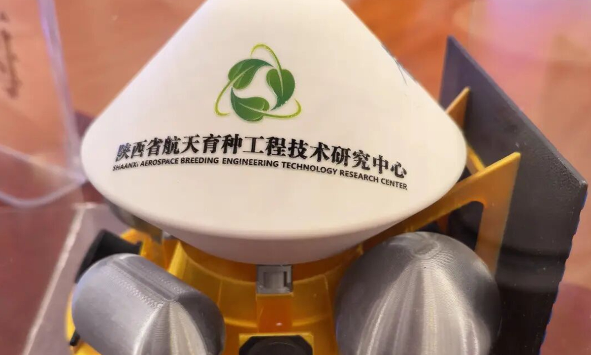 Model of the commercial space breeding satellite Photo: Screenshot from Shaanxi Fabu