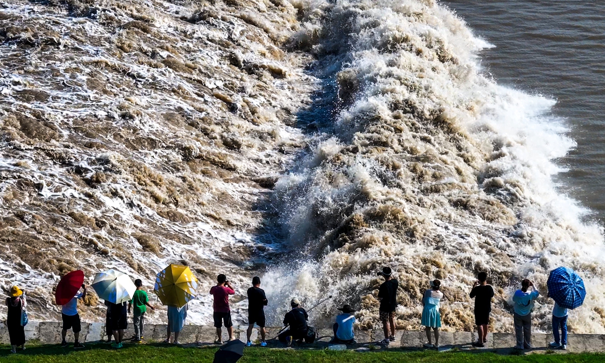 Qiantang River tidal bore Photo: VCG
