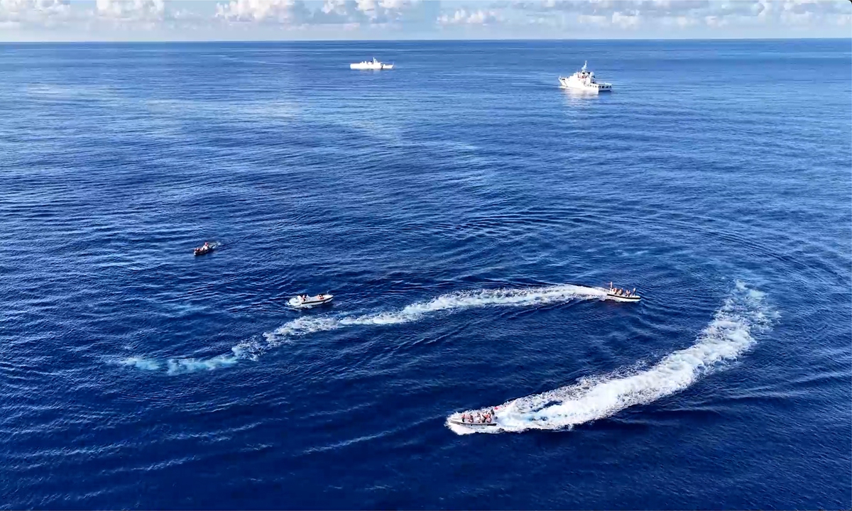 China Coast Guard (CCG) conducts a drill on law-enforcement as well as management and control in waters near China's Huangyan Dao on September 27, 2026. Photo: Courtesy of CCG