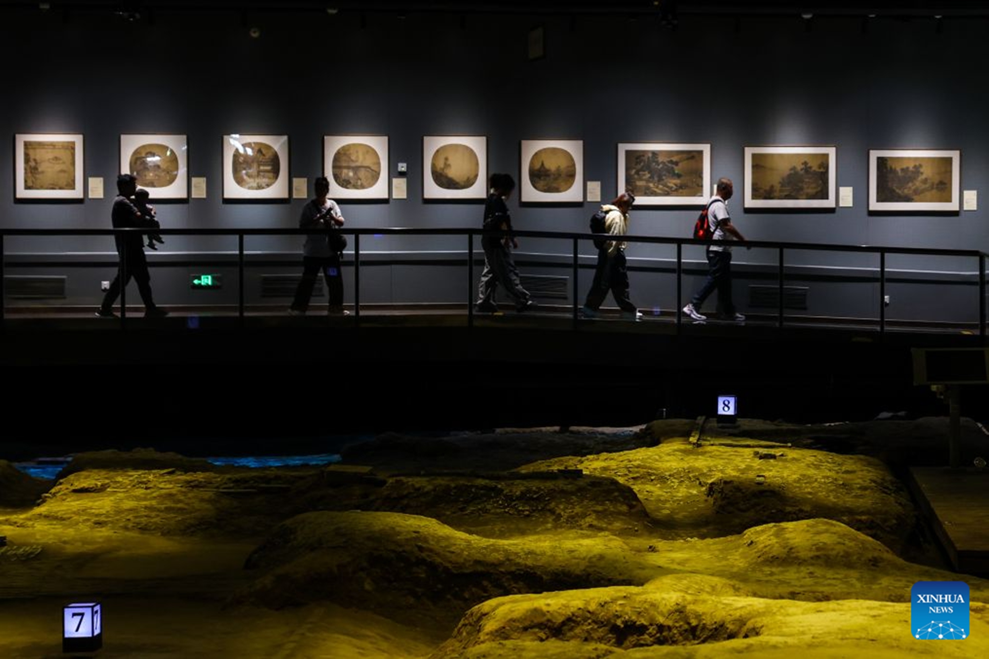 People visit the Southern Song Dynasty Deshou Palace Ruins Museum in Hangzhou, east China's Zhejiang Province, Oct. 6, 2026. During the National Day holiday, tourists across the country visited the museum to appreciate cultural attractions. (Xinhua/Jiang Han)