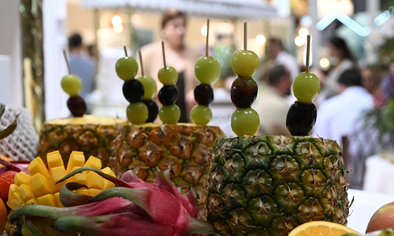 Fruits are displayed at Fruit Attraction in Madrid, Spain, Oct. 6, 2026. Fruit Attraction is scheduled to take place from Oct. 6 to Oct. 8 in Madrid. Photo: Xinhua