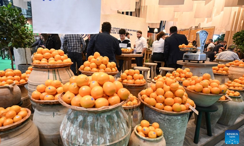 People gather at the IFEMA Madrid convention center for commercial negotiations at Fruit Attraction in Madrid, Spain, Oct. 6, 2026. Fruit Attraction is scheduled to take place from Oct. 6 to Oct. 8 in Madrid. Photo: Xinhua