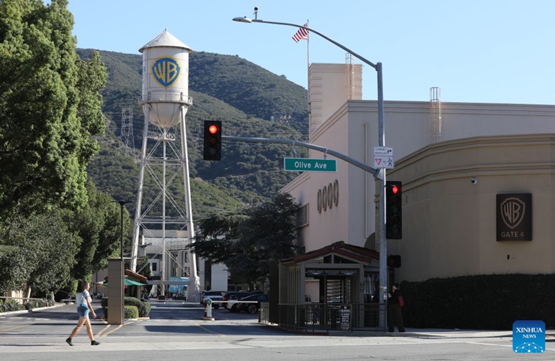 This photo taken on Oct. 6, 2026 shows a view at Warner Bros. studio in Burbank, Los Angeles County, California, the United States. Paramount Skydance completed its takeover of Warner Bros. Discovery on Tuesday, creating a sprawling company called Skydance that brings two century-old Hollywood studios, two global streaming services and two major U.S. news organizations under one corporate roof. (Photo by Zeng Hui/Xinhua)