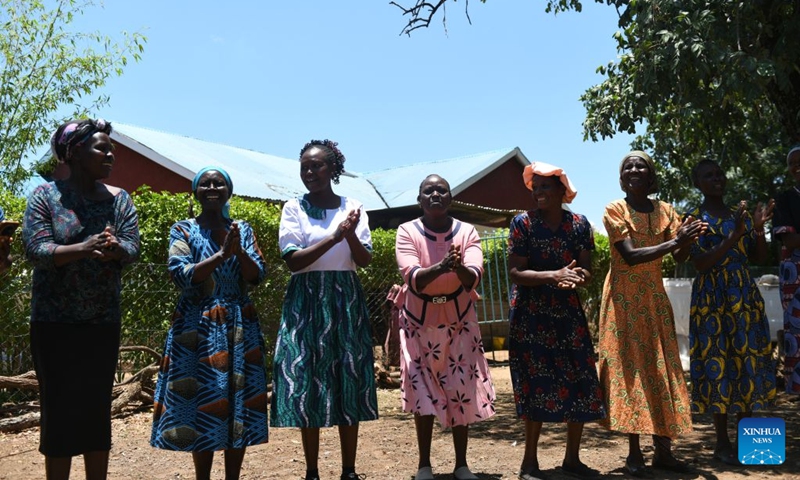 Members of the Lelkolo women's group sing at the beekeeping base in Kenya's Baringo County on Sept. 15, 2026. Photo: Xinhua