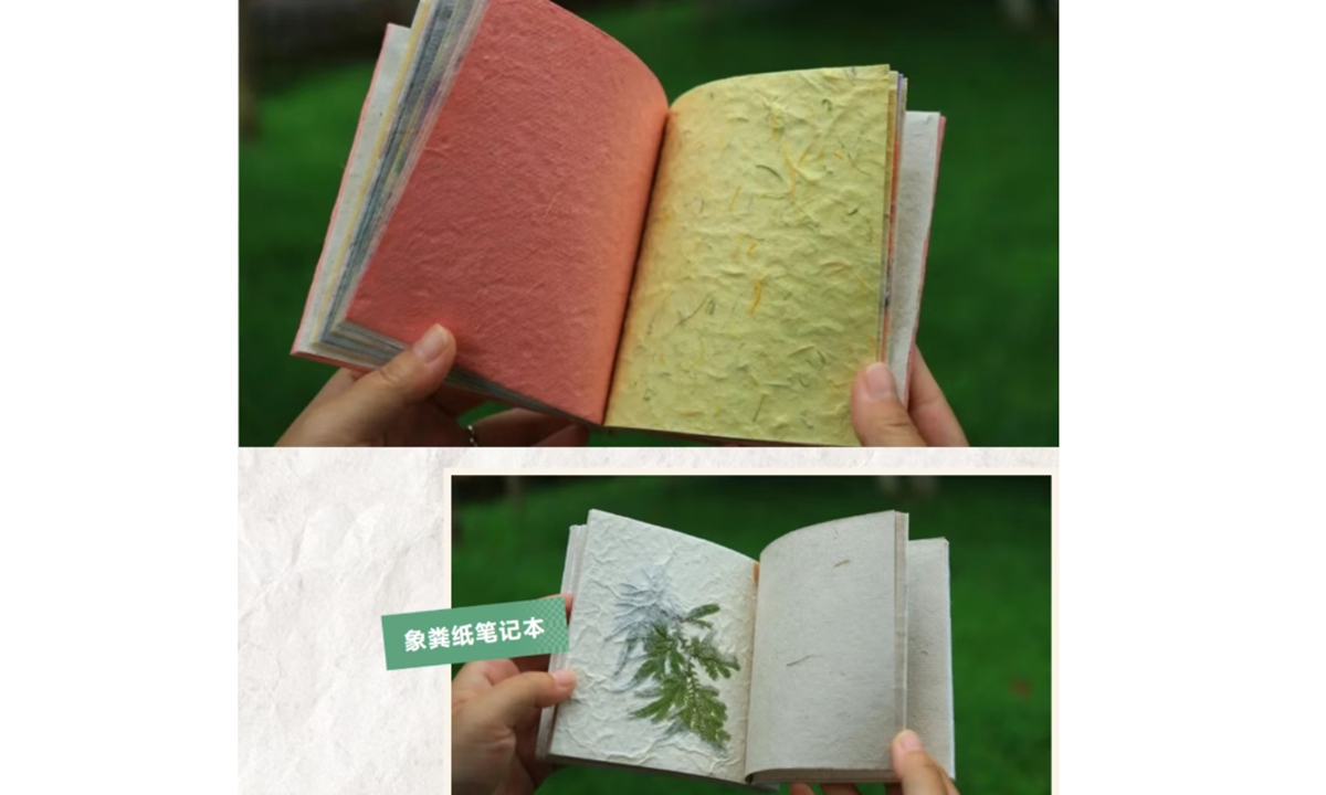 Notebooks made out of elephant dung Photo: Jimu News report