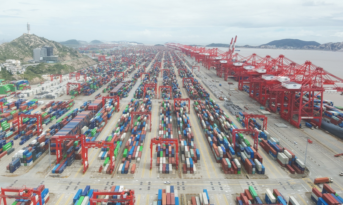 A section of Shanghai Yangshan Deep Water Port Photo: VCG