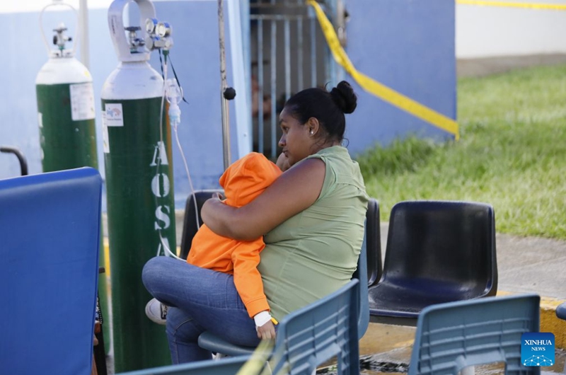 A child receives treatment at a temporary shelter after being evacuated from a damaged hospital in Penonome, Panama, Oct. 10, 2026. Panama declared a state of emergency on Saturday to coordinate relief efforts and assist communities affected by a powerful earthquake that struck the country Friday. (Photo by Daniel Gonzalez/Xinhua)