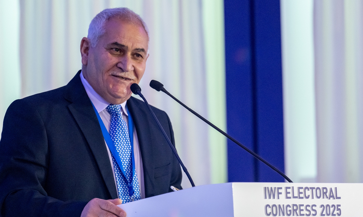 The Ningbo Olympic Sports Center in East China's Zhejiang Province Photo: VCG 
Mohammed Jalood, President of IWF Photo: Courtesy of IWF