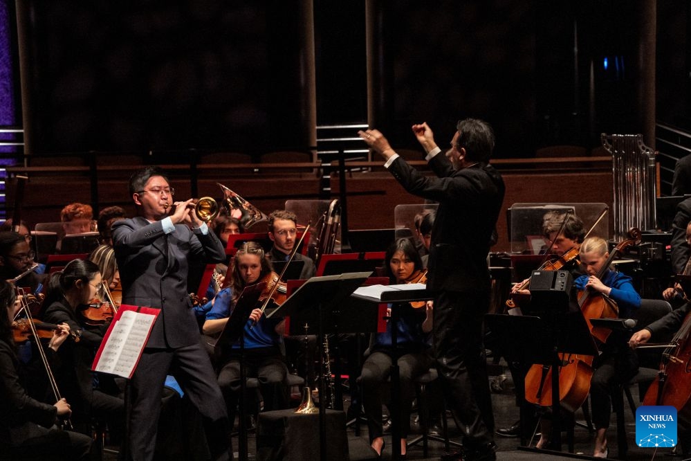 Artists perform the symphonic oratorio Men of Iron and the Golden Spike during the ninth China Now Music Festival at Lincoln Center in New York, the United States, Oct. 11, 2026. The ninth China Now Music Festival concluded Sunday at Lincoln Center in New York City with a concert showcasing the resilience and aspirations that connect the American and Chinese peoples. (Photo: Xinhua)