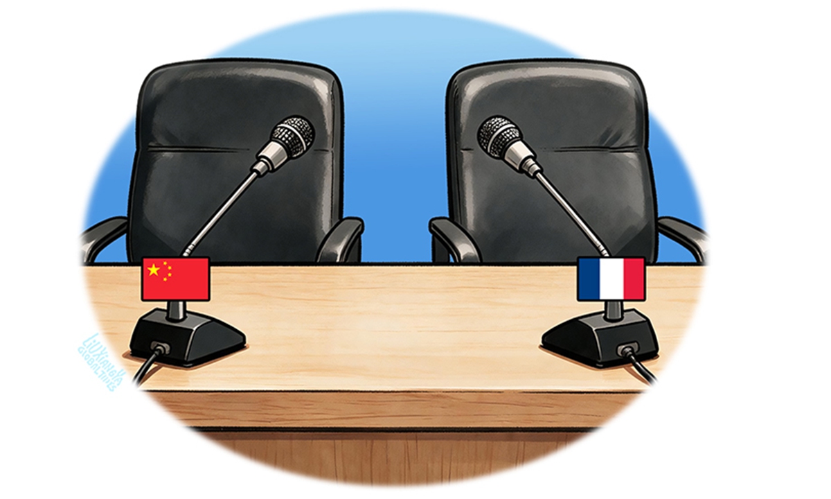 China-France. Illustration: Liu Xiangya/GT