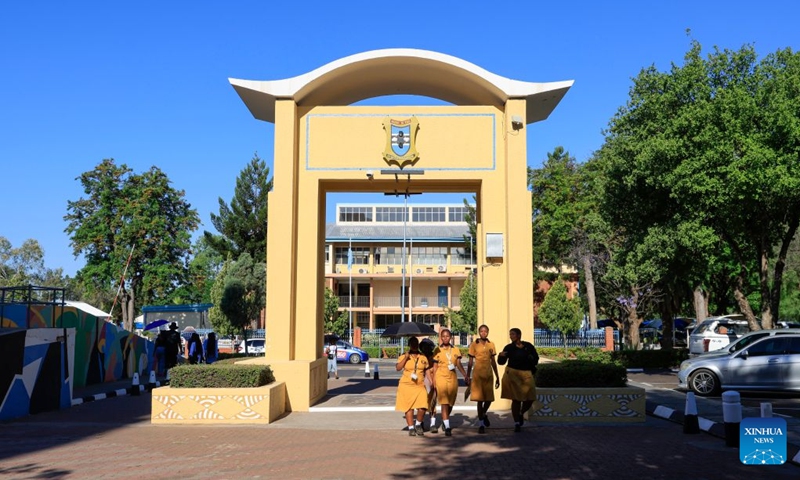 People walk on a street in Gaborone, Botswana, Oct. 9, 2026. Gaborone, the capital and the largest city of Botswana, serves as the country's political, economic, cultural and financial center. (Photo: Xinhua)