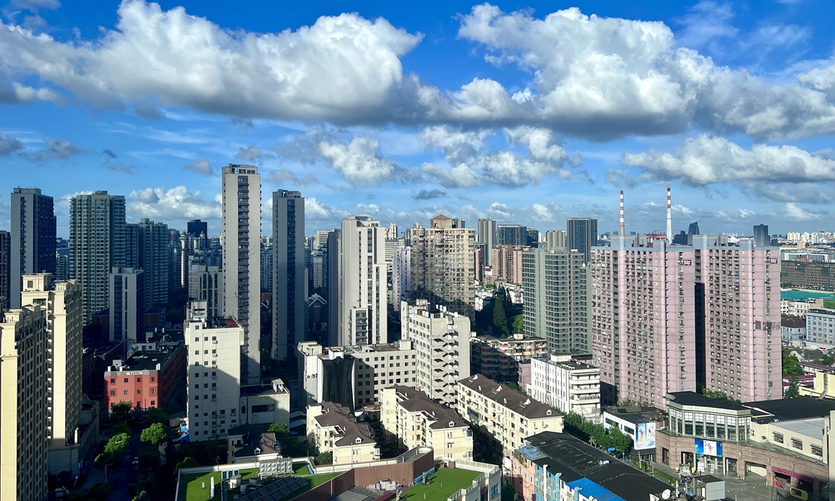 A view of residential buildings and the Lujiazui financial district in Shanghai on August 24, 2026. Photo: VCG