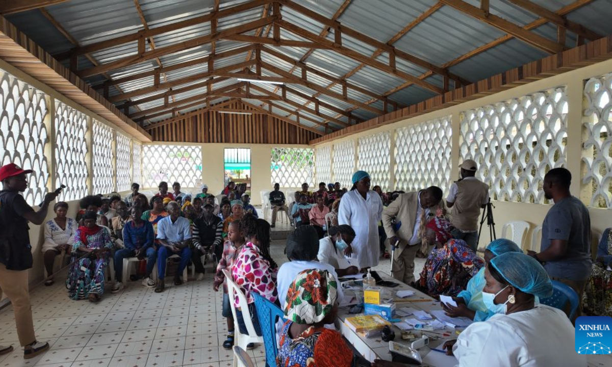 Patients wait at the site of a free medical consultation campaign conducted by the 25th Chinese medical team in Meyomessala, Cameroon, Oct. 16, 2026. The 25th Chinese medical team in Cameroon conducted a free medical consultation campaign in Meyomessala in the country's South Region from Thursday to Saturday.
Cameroonian Minister of Public Health Manaouda Malachie visited the campaign site on Friday and praised the Chinese medical team's work in Cameroon. (The 25th Chinese medical team in Cameroon/Handout via Xinhua)