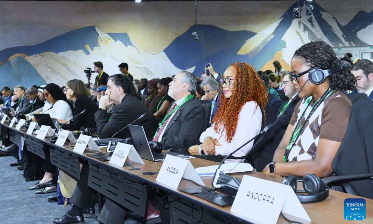 Participants attend the 17th meeting of the Conference of the Parties to the UN Convention on Biological Diversity (COP17) in Yerevan, Armenia, Oct. 19, 2026. The opening plenary of the 17th meeting of the Conference of the Parties to the UN Convention on Biological Diversity (COP17) was held here on Monday. (Xinhua/Chen Junfeng)