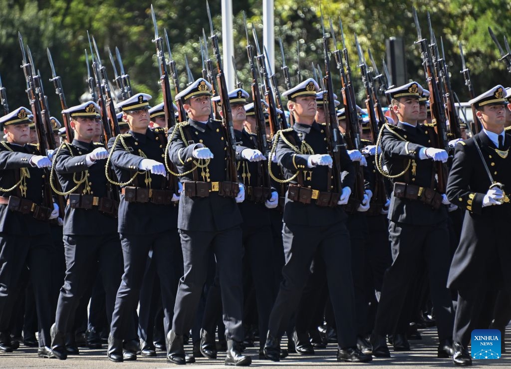A military parade is held to commemorate the National Day in Madrid, Spain, Oct. 12, 2026. (Photo: Xinhua)