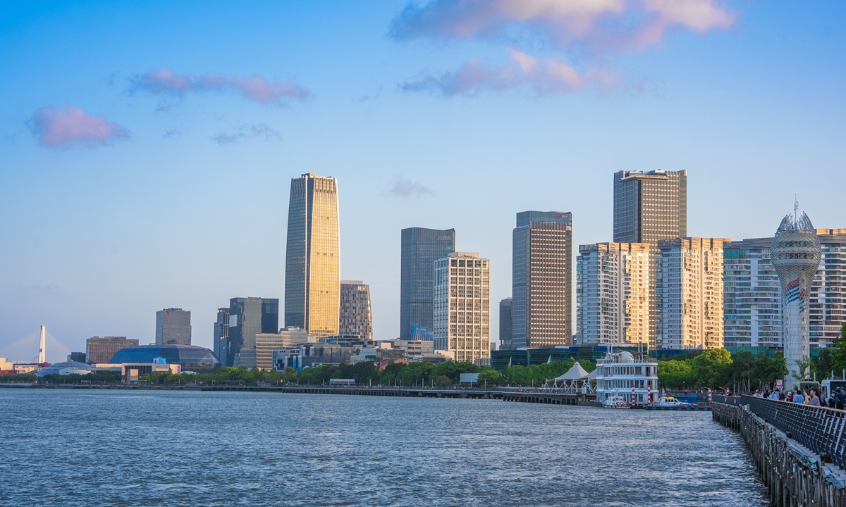 A view of Shanghai's Xuhui Riverside, once a former industrial waterfront and now a hub for innovation, technology and urban development Photo: VCG