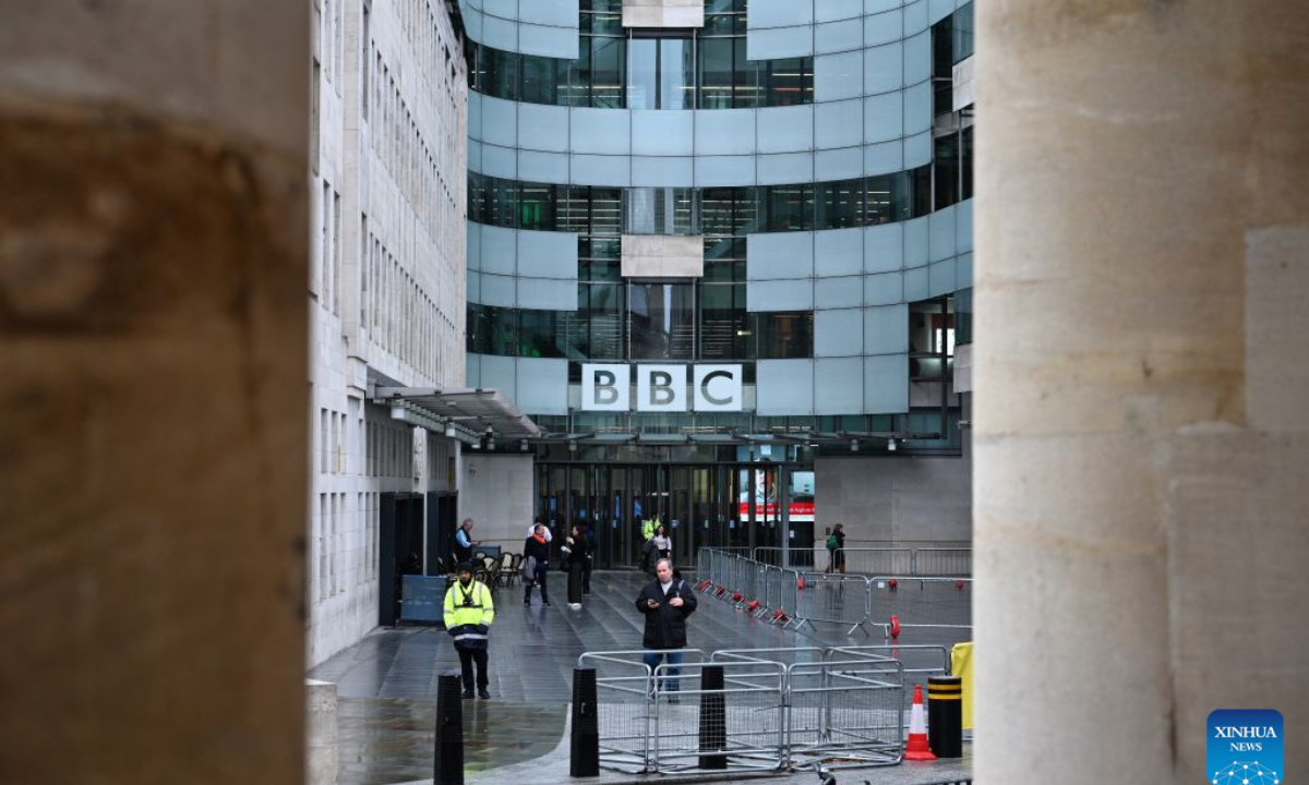 This photo taken on Oct. 20, 2026 shows an exterior view of the Broadcasting House of the British Broadcasting Corporation (BBC) in London, Britain. The BBC reported Tuesday it will close its BBC Three and BBC Scotland television channels in the spring, as the corporation continues to make 500 million pounds (669 million U.S. dollars) of savings over two years. (Xinhua/Li Mangmang)