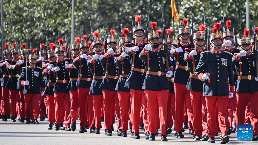 A military parade is held to commemorate the National Day in Madrid, Spain, Oct. 12, 2026. (Photo: Xinhua)