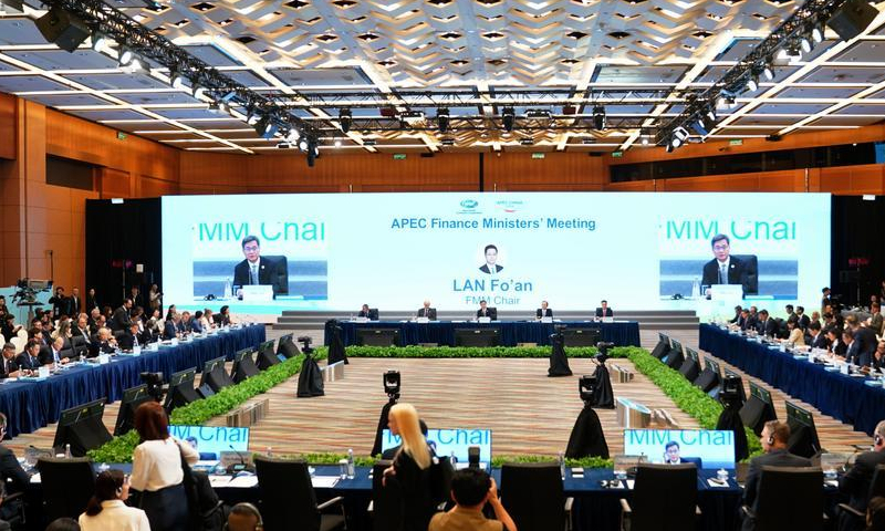 This photo taken on Oct. 20, 2026 shows a scene at the Asia-Pacific Economic Cooperation (APEC) Finance Ministers' Meeting in Hong Kong, south China. (Photo by Wang Shen/Xinhua)