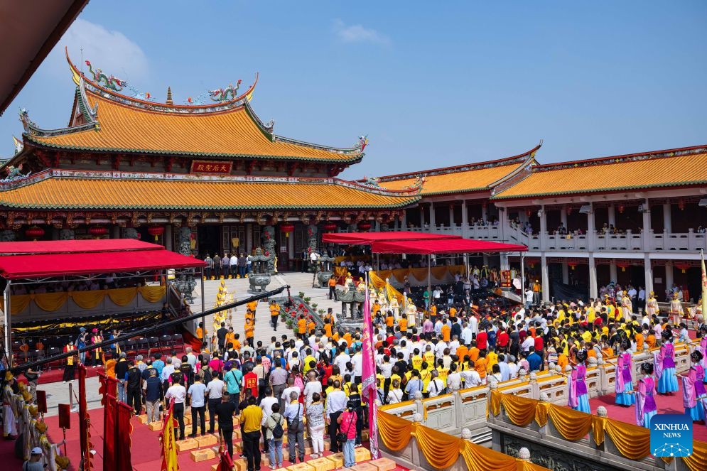 The opening ceremony of the 19th A-Ma Cultural and Tourism Festival is held in Macao, south China, Oct. 13, 2026. A statue of Mazu, a Chinese sea goddess, was paraded through the streets of China's Macao Special Administrative Region (SAR) on Tuesday as the 19th A-Ma Cultural and Tourism Festival opened. (Photo: Xinhua)