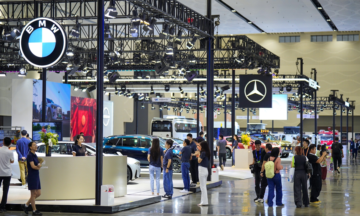 BMW's exhibition booth at the 2026 World New Energy Vehicle Congress in Haikou, South China's Hainan Province, on September 22, 2026 Photo: VCG