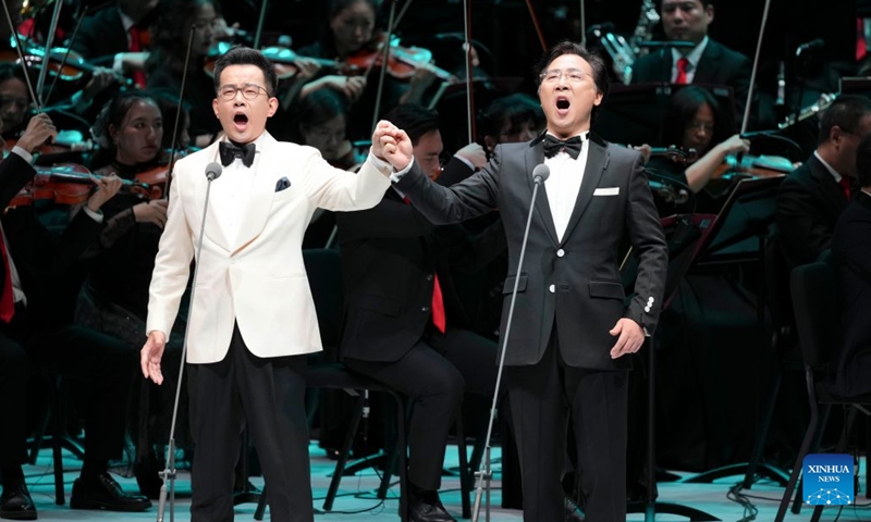 The opening performance of the 25th China Shanghai International Arts Festival and the inaugural concert of the Shanghai Grand Opera House is staged in Shanghai, east China, Oct. 17, 2026. The arts festival kicked off here on Saturday, and will last until Nov. 15. (Xinhua/Wang Xiang)