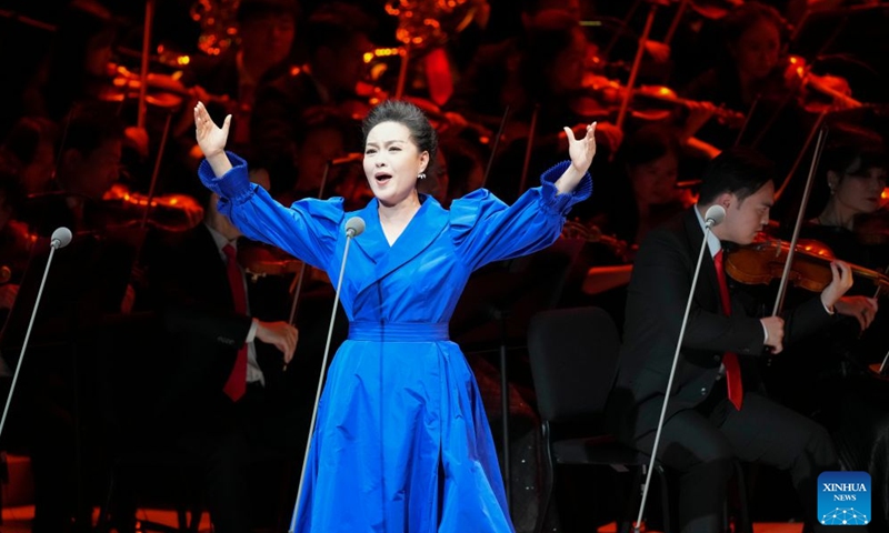 The opening performance of the 25th China Shanghai International Arts Festival and the inaugural concert of the Shanghai Grand Opera House is staged in Shanghai, east China, Oct. 17, 2026. The arts festival kicked off here on Saturday, and will last until Nov. 15. (Xinhua/Wang Xiang)