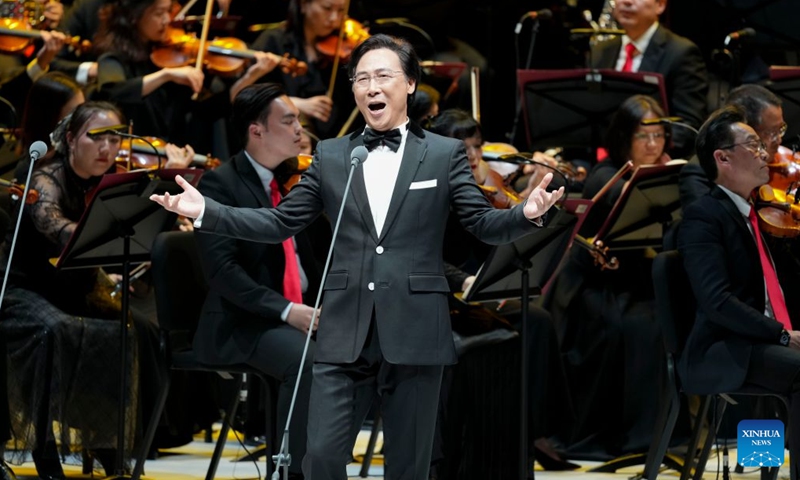 The opening performance of the 25th China Shanghai International Arts Festival and the inaugural concert of the Shanghai Grand Opera House is staged in Shanghai, east China, Oct. 17, 2026. The arts festival kicked off here on Saturday, and will last until Nov. 15. (Xinhua/Wang Xiang)