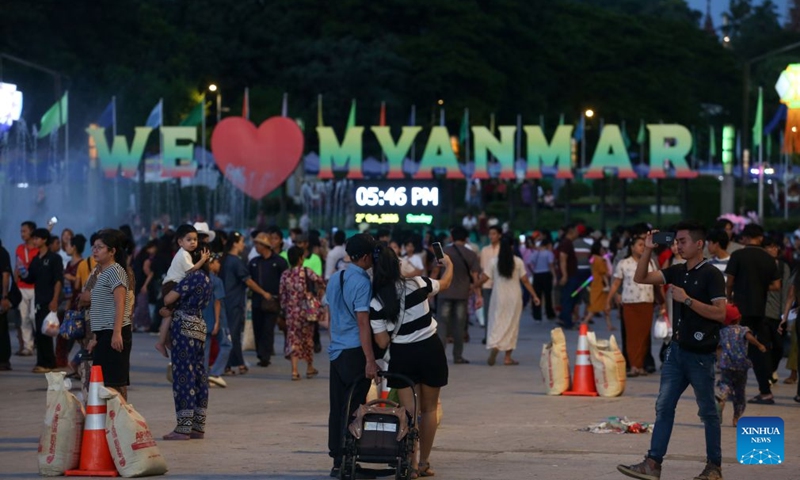 People visit a fair during the Thadingyut Festival at People's Square in Yangon, Myanmar, Oct. 25, 2026. (Photo: Xinhua)