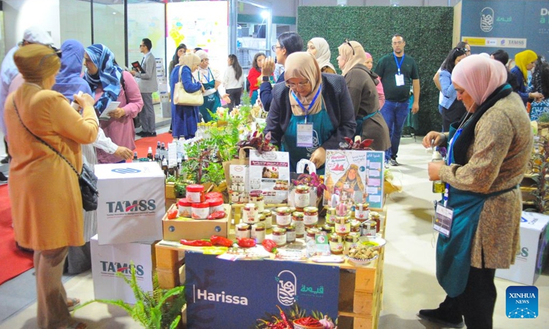 People visit the 16th International Agricultural Investment and Technology Fair (SIAT 2026) in Tunis, Tunisia, Oct. 28, 2026. The fair is held here from Oct. 28 to 31. (Photo: Xinhua)