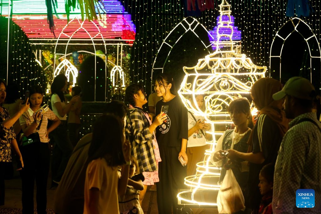 People visit a fair during the Thadingyut Festival at People's Square in Yangon, Myanmar, Oct. 25, 2026. (Photo: Xinhua)