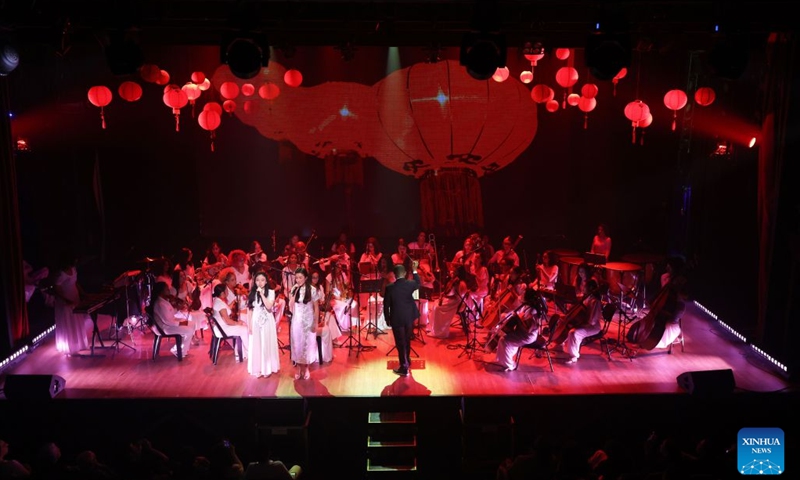This photo taken on Oct. 19, 2026 shows a symphony concert at the Claro Mais theatre in Rio de Janeiro, Brazil. Hosted by Brazil's Ministry of Culture, the symphony concert was held in Rio de Janeiro on Monday to mark the 2026 China-Brazil Cultural Year. (Photo: Xinhua)