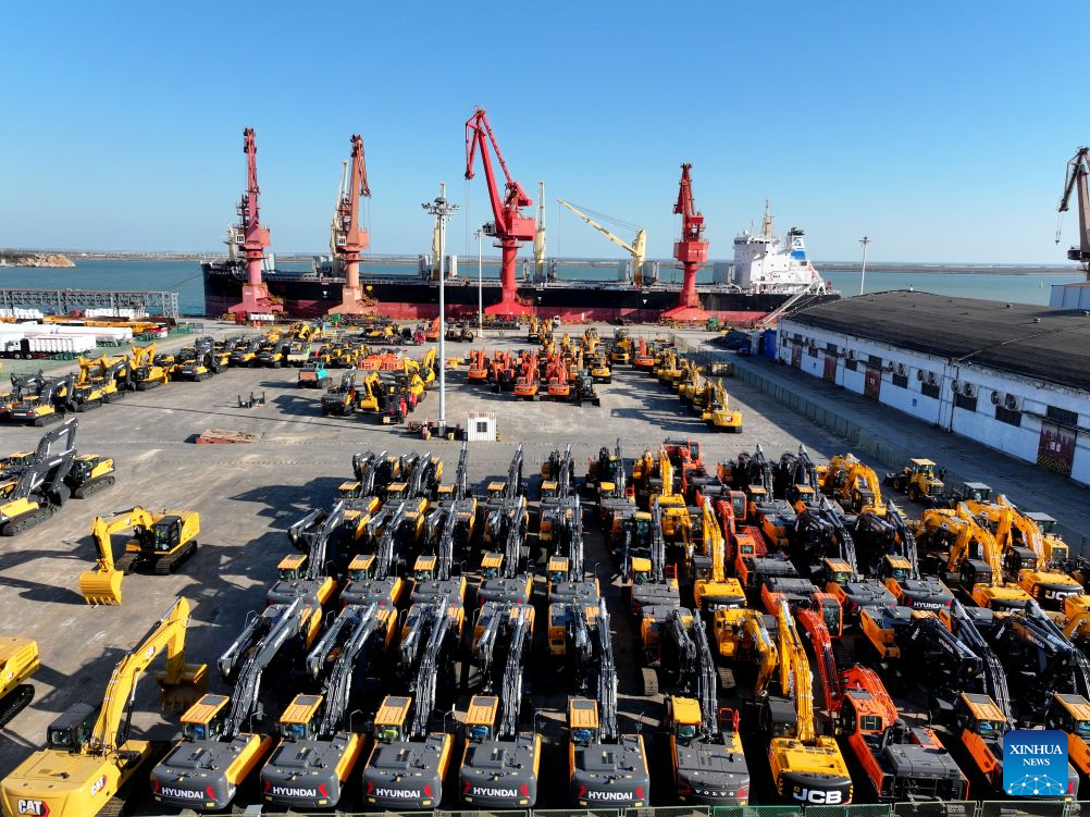 A drone photo taken on Oct. 27, 2026 shows machinery and equipment awaiting to be loaded onto ships for export at Lianyungang Port, east China's Jiangsu Province.

Robust growth in the electronics industry and high-tech manufacturing helped drive a double-digit increase in the profits of China's major industrial firms during the first nine months of 2026, official data showed Tuesday.

Profits of major industrial firms rose 15.5 percent year on year to 6.03 trillion yuan (about 897.7 billion U.S. dollars) during the January-September period, maintaining double-digit growth since the beginning of the year, according to the National Bureau of Statistics (NBS). (Photo by Wang Chun/Xinhua)
