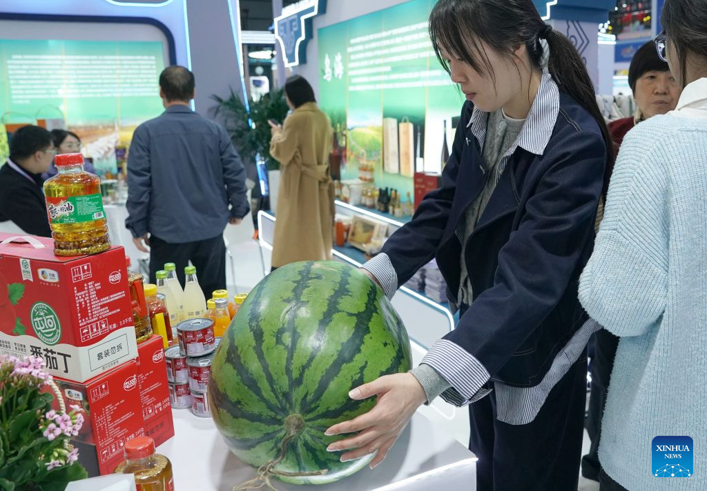 Visitors learn about a new variety of watermelon at the 33rd China Yangling Agricultural Hi-tech Fair in Yangling, northwest China's Shaanxi Province, Oct. 25, 2026. Under the theme of A New Future of Agriculture with New Quality Productive Forces, the 33rd China Yangling Agricultural Hi-tech Fair opened in Yangling on Sunday, alongside the 2026 Shanghai Cooperation Organization (SCO) Agricultural Expo.

Covering a total exhibition area of 140,000 square meters, this year's fair features nine exhibition zones showcasing agricultural high-tech achievements, international agricultural cooperation, Shaanxi's modern agriculture and the promotion of practical agricultural technologies, among other areas. The fair runs until Oct. 29. (Xinhua/Shao Rui)