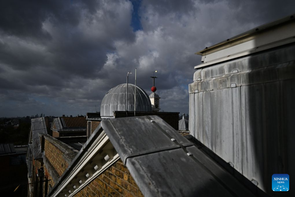This photo taken on Oct. 25, 2026 shows a view of the Royal Observatory in Greenwich, London, Britain. The Royal Observatory in Greenwich was founded in 1675 to improve navigation at sea through astronomical observations and help ships determine their longitude. As the home of Greenwich Mean Time, it holds an important place in the history of astronomy, precision timekeeping and navigation. In 1884, the meridian passing through the observatory was adopted as the international Prime Meridian, establishing a common reference for measuring longitude worldwide. This historic line is still marked at the observatory today. (Xinhua/Li Mangmang)