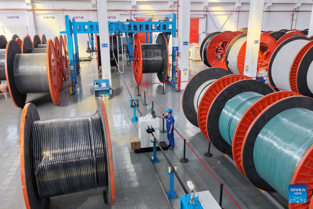 A drone photo taken on Oct. 27, 2026 shows a worker working at a workshop of a cable company in Gaoyou City, east China's Jiangsu Province.

Robust growth in the electronics industry and high-tech manufacturing helped drive a double-digit increase in the profits of China's major industrial firms during the first nine months of 2026, official data showed Tuesday.

Profits of major industrial firms rose 15.5 percent year on year to 6.03 trillion yuan (about 897.7 billion U.S. dollars) during the January-September period, maintaining double-digit growth since the beginning of the year, according to the National Bureau of Statistics (NBS). (Photo by Meng Delong/Xinhua)