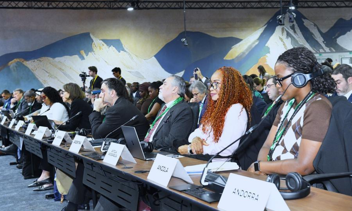 Participants attend the 17th meeting of the Conference of the Parties to the UN Convention on Biological Diversity (COP17) in Yerevan, Armenia, Oct. 19, 2026. (Xinhua/Chen Junfeng)