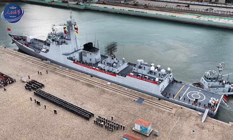 The type 052DL destroyer Tangshan (Hull 122) returns to a naval port in Qingdao, East China's Shandong Province, on October 23, 2026. Photo: Screenshot from the PLA Navy WeChat account