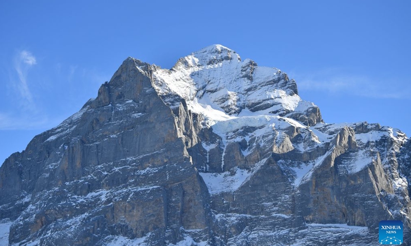 This file photo taken on Dec. 18, 2025 from Grindelwald-First mountain shows the Eiger in the canton of Bern, Switzerland. (Xinhua/Lian Yi)