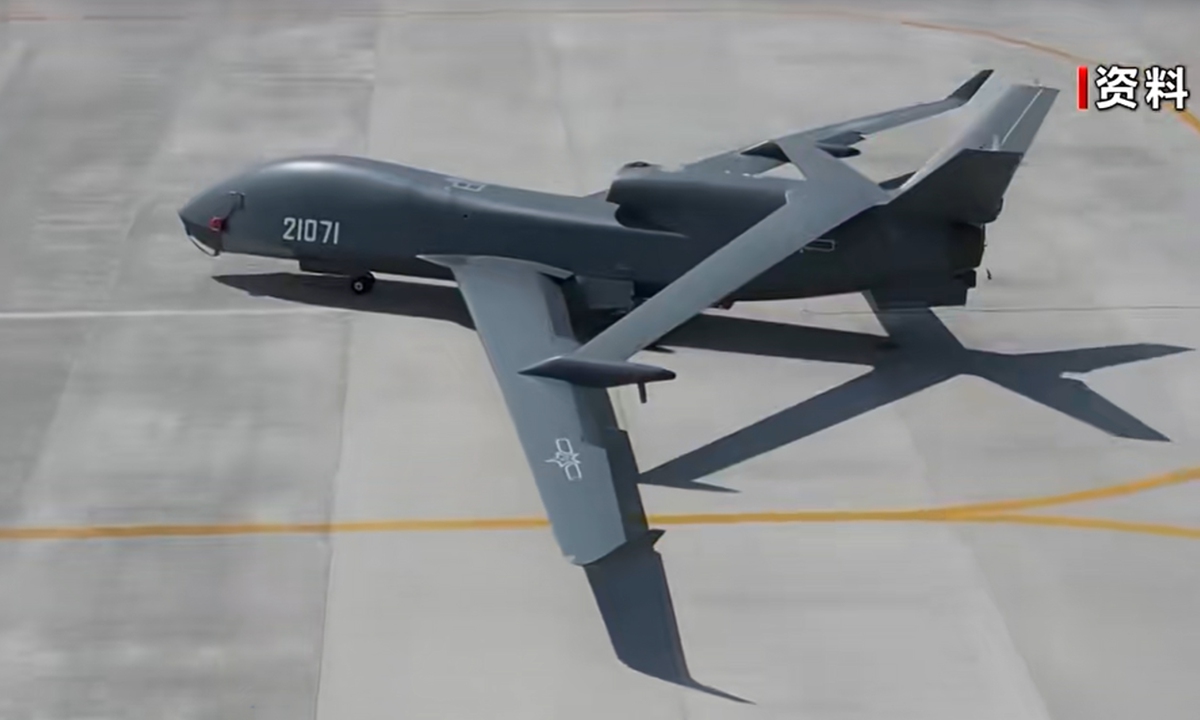 A WZ-7 high-altitude reconnaissance unmanned aerial vehicle Photo: Screenshot from the military channel of the CCTV News 