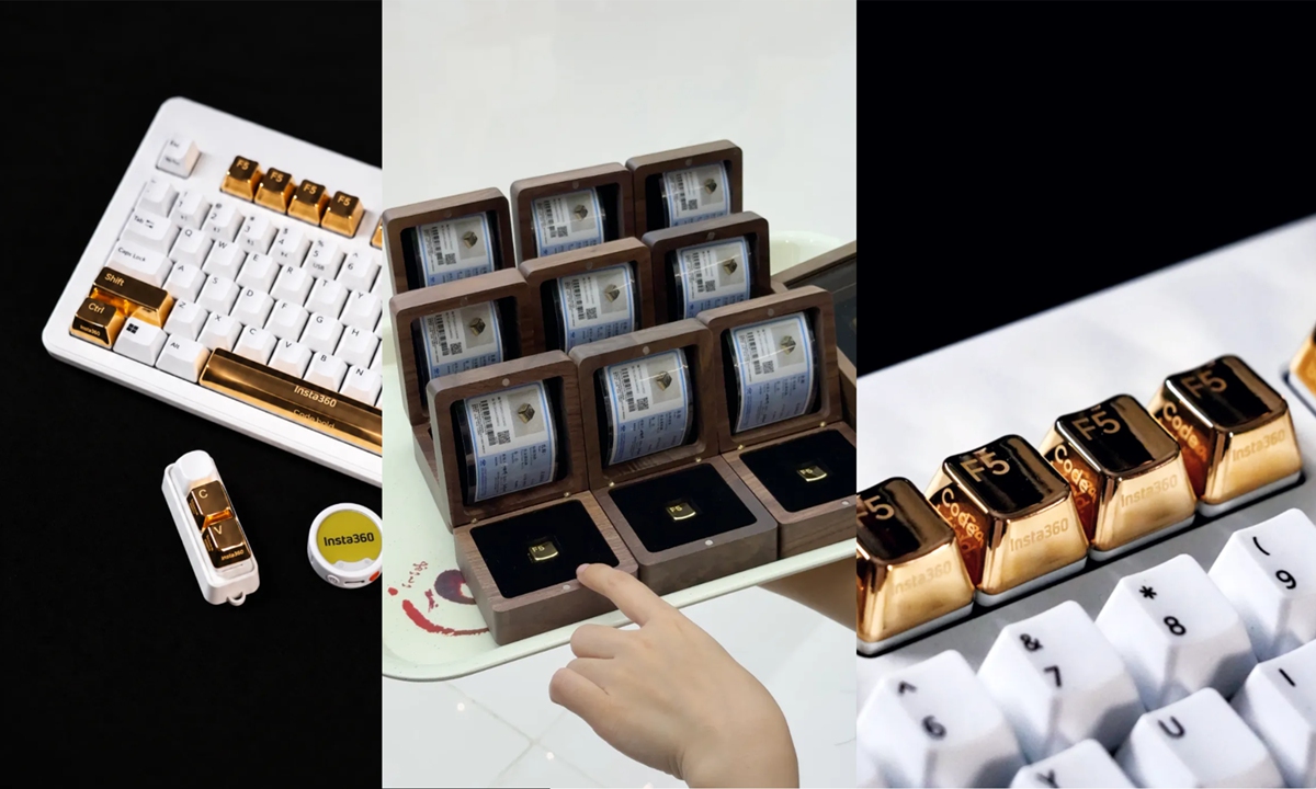 A tech company in Shenzhen, South China's Guangdong Province, gave 20 gold keyboard keycaps to outstanding employees as gifts for Programmers' Day in China on October 24. Photos: Jimu News